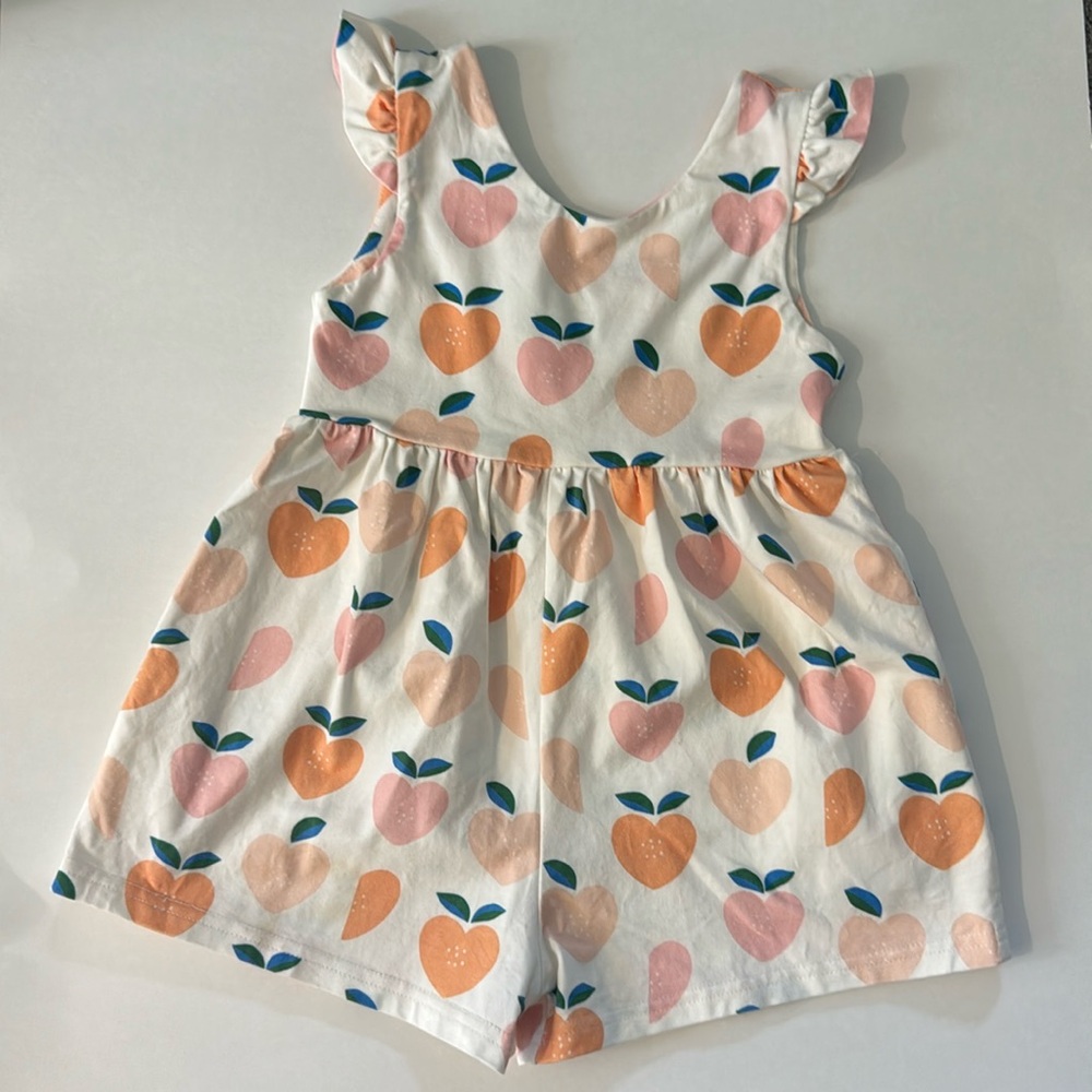 Ollie Jay Peach Romper - Size 4